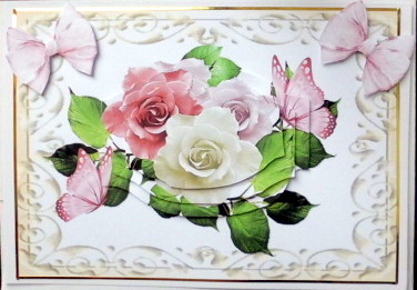 Pink and White Roses Bracket Pyramids by Mary Murphy