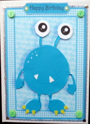 Blue Big Eyed Monster by Mary Murphy