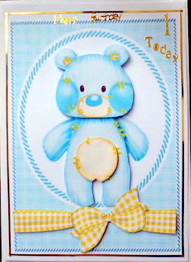 Cute Blue Teddy Bear by Mary Murphy