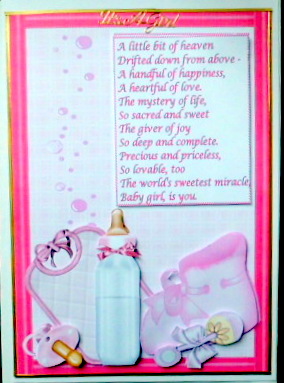 Baby Girl Bit's & Bob's with Poem by Mary Murphy