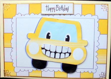 Yellow Toony Car with a Pair of Gnashers by Mary Murphy