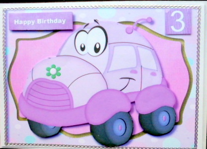 Lovely Lilac Toon Buggy Birthday Car  by Mary Murphy