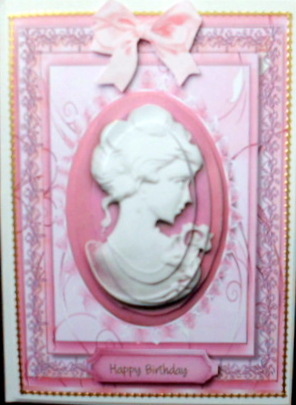 Lovely Cameo in Pink and Lace  by Mary Murphy