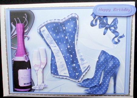 Lovely Blue Bask and Pink Champagne  by Mary Murphy