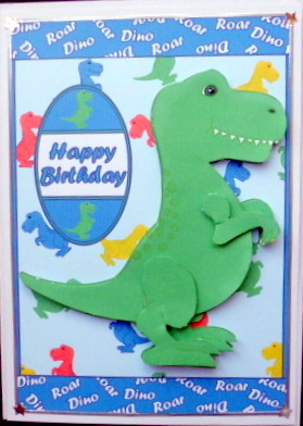 Dinosaur Birthday A5 Decoupage by Mary Murphy