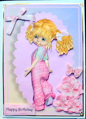 Gorgeous Kiki Girl in Pink Dungaree's by Mary Murphy