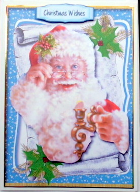 Santa's Teatime Break ,blue by Mary Murphy