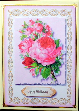 Beautiful Pink Roses in a Filigree Frame  by Mary Murphy