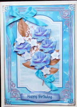 Lovely Spray of Blue Roses  by Mary Murphy