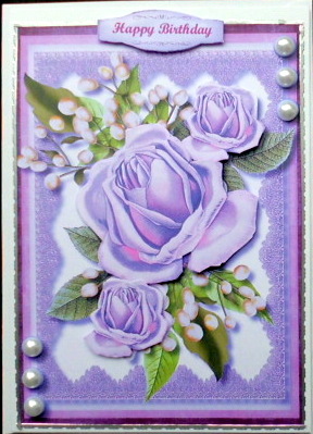 Beautiful Lilac Roses and Babys Breath  by Mary Murphy