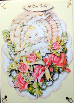 Lovely Scalloped New Baby Card Unisex by Mary Murphy