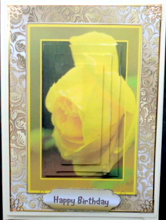 Beautiful Yellow Rose in a Gilded Frame , Pyramid by Mary Murphy
