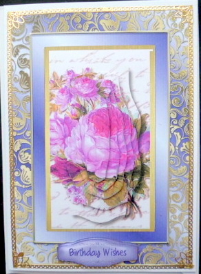 Beautiful Lilac Roses in a Gilded Frame  by Mary Murphy