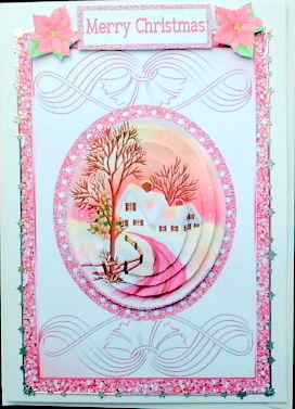 Pretty Pink Snow Scene Circle Pyramids by Mary Murphy