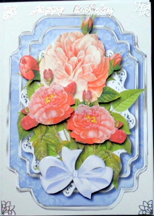 Stunninf Roses on Lilac and Silver Mat  by Mary Murphy