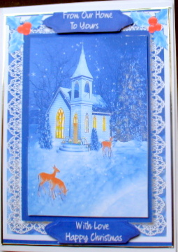 Beautiful Church in the Midnight Snow  by Mary Murphy