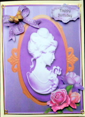 Beautiful Lilac Cameo with Lilac Rose's by Mary Murphy