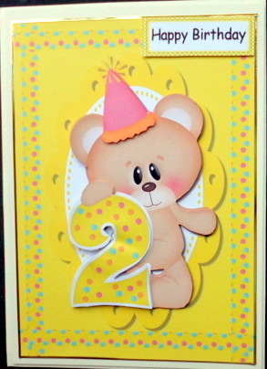 Happy 2nd Birthday Bear Polka Dot by Mary Murphy