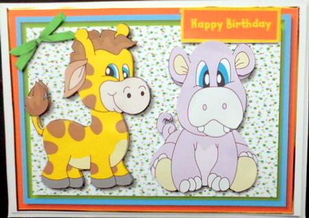 Cute Zoo Baby's, Hippo and Girraffe  by Mary Murphy