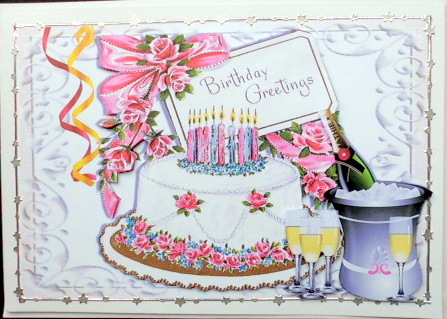Party Cake with Ice Bucket and Wine by Mary Murphy