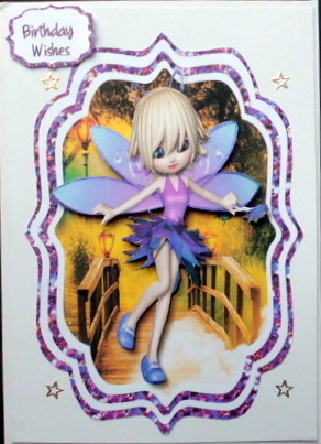 Lovely Lilac Fairy in Gliter Bracket Fame  by Mary Murphy