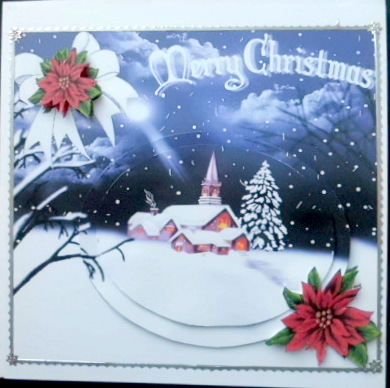 Moonlight in the Snow with Church Oval Pyramids by Mary Murphy
