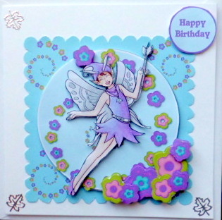Happy Fairy with Flowers by Mary Murphy