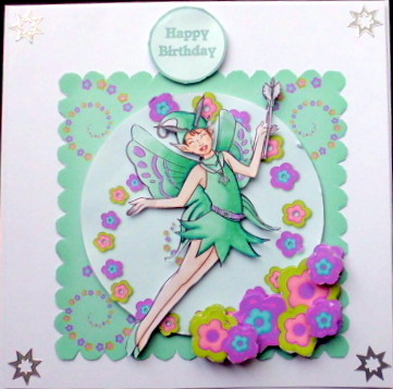 Happy Fairy with Flowers 2 by Mary Murphy