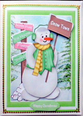 A Lovely Snowman Guarding Snow Town  by Mary Murphy
