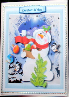 Snowman with the Christmas Baubles by Mary Murphy