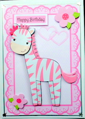 Gorgeous Pink Zebra with Flowers by Mary Murphy