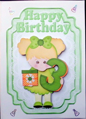 My Third Birthday Little Girl with Her Present by Mary Murphy