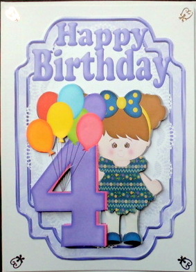 My Fourth Birthday Litle Girl with Her Balloons by Mary Murphy