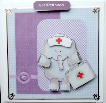 Nellie the Nurse Card with Decoupage by Mary Murphy