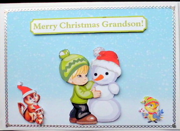 Christmas Grandson Cute Topper & Decoupage by Mary Murphy