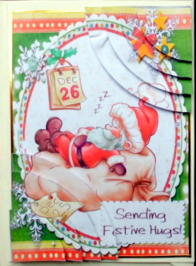 Duo Corner Stacker - Festive Hugs Santa by Mary Murphy