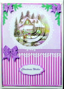 Lovely Christmas Scene in Lilac by Mary Murphy