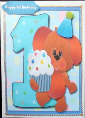 Happy 1st Birthday ( Blue ) by Mary Murphy