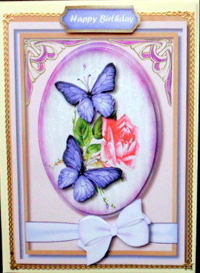 Lovely Mat with a Roses and Butterflires  by Mary Murphy