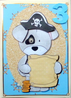 Pirate Dog with Scroll by Mary Murphy