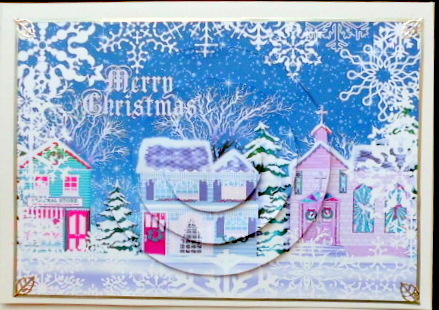 Christmas Street at Night Circle Pyramid by Mary Murphy
