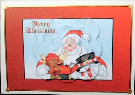 Santa and Friends Scalloped Pyramid by Mary Murphy