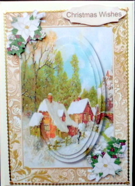 Beautiful Christmas Scene in a Gilded Frame , Pyramid by Mary Murphy