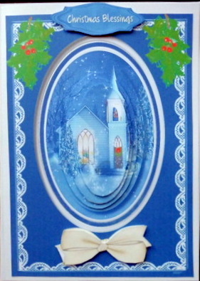 Beautiful Christmas Church . Pyramid by Mary Murphy