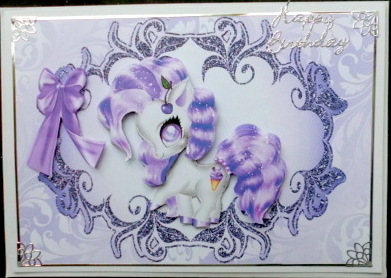 Cute Purple Fantasy Pony in Ornate Frame by Mary Murphy