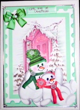 Naughty Snowman, Playing Outside Front Door by Mary Murphy