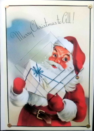 Santa Claus with Gift Diamond Pyramid by Mary Murphy