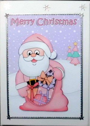 5x7 Christmas Santa's Sack 3D Decoupage by Mary Murphy