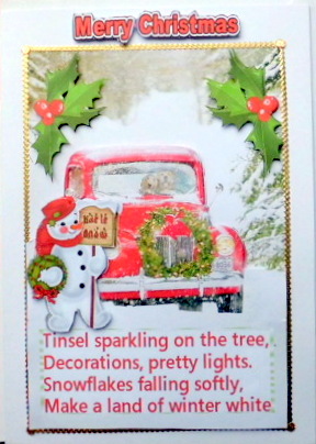Driving in the Snow with Snowman by Mary Murphy
