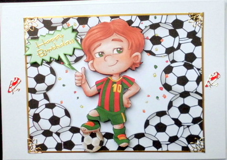 Just Mad About Football, Boy in Football Frame by Mary Murphy